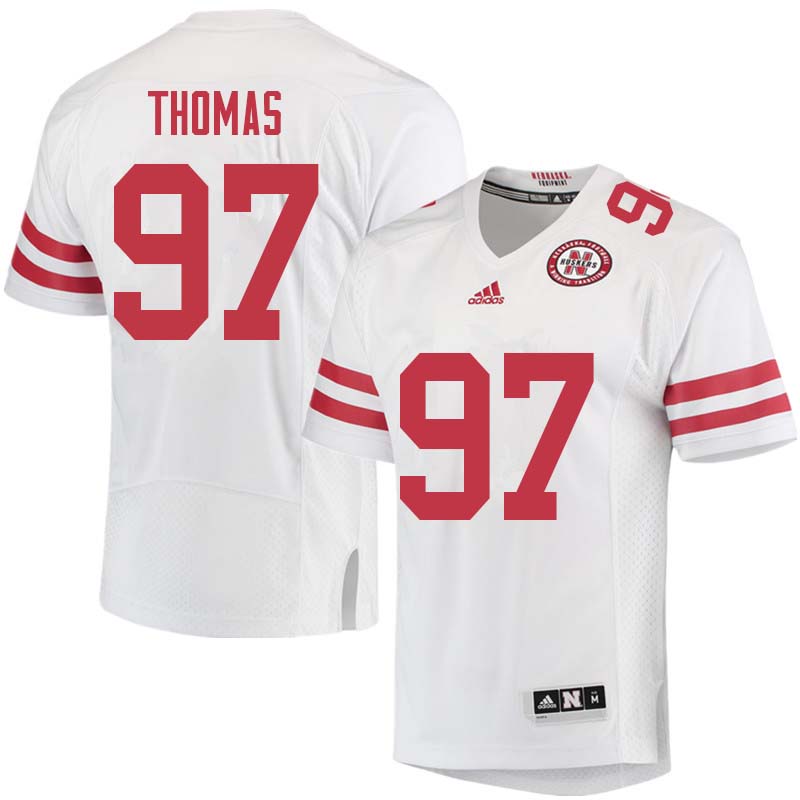 Men #97 Deontre Thomas Nebraska Cornhuskers College Football Jerseys Sale-White